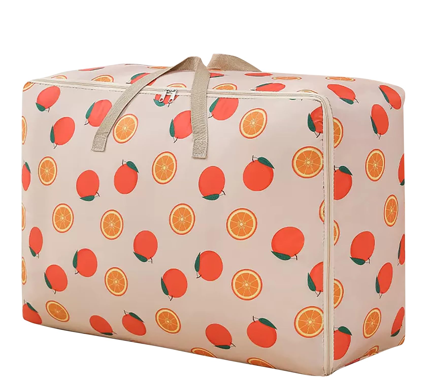 House of Quirk Fabric Extra Large Oversized Handy Storage Bag Laundry Bags Quilt Beddings Blanket 105 Litre - Peach Orange, 50 Cm,30Cm