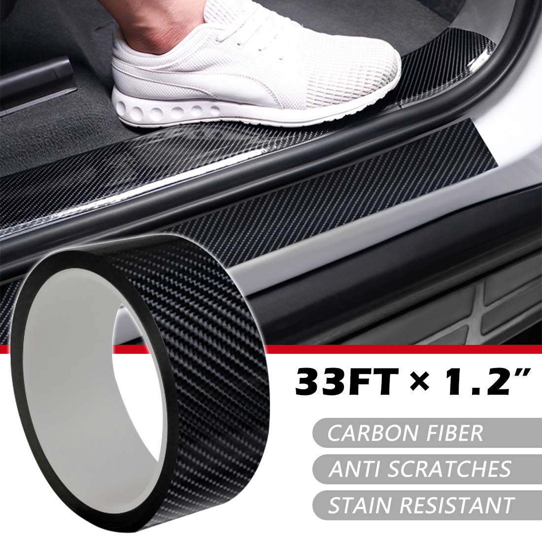 Buy Car Door Edge Guards Carbon,Fiber Car Wrap Film 5D Gloss Black
