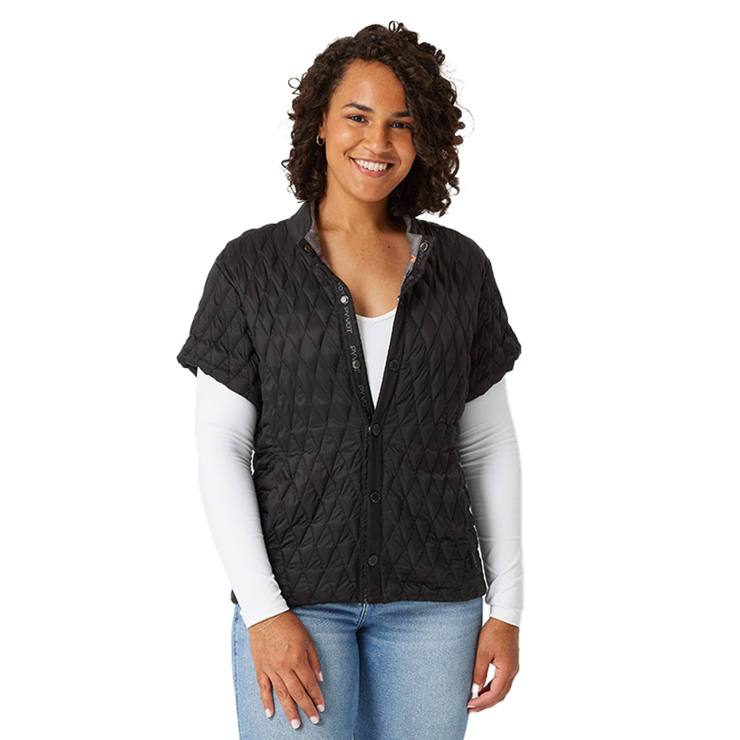 PYVOT Women’s Verve Short Sleeve Weighted Vest, Quilted Weighted Apparel for Mind and Body Support