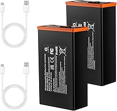 Paquete de 2 baterías de repuesto de 5000 mAh para cámaras móviles Moultrie - Compatible con la serie Edge incluyendo Edge, Edge, Edge Pro, Edge 2, Edge 2 Pro, cuenta con USB-C y carga de panel solar.