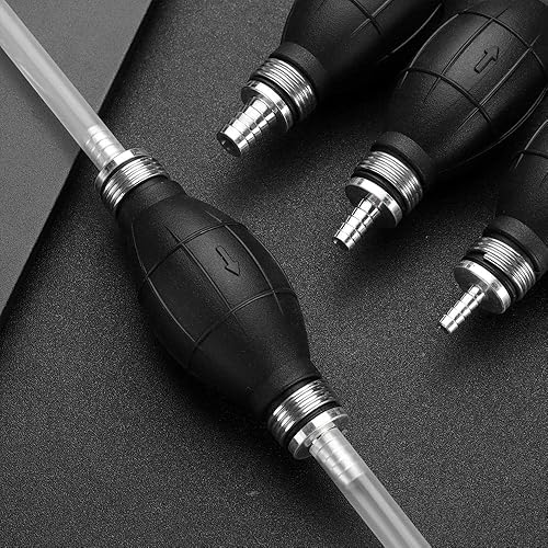 Miniatura 7 de HomeSoGood Paquete de 2 bombillas manuales de 38 pulgadas de 0.394 in con bomba de combustible de goma de aluminio para coche, barco, diésel