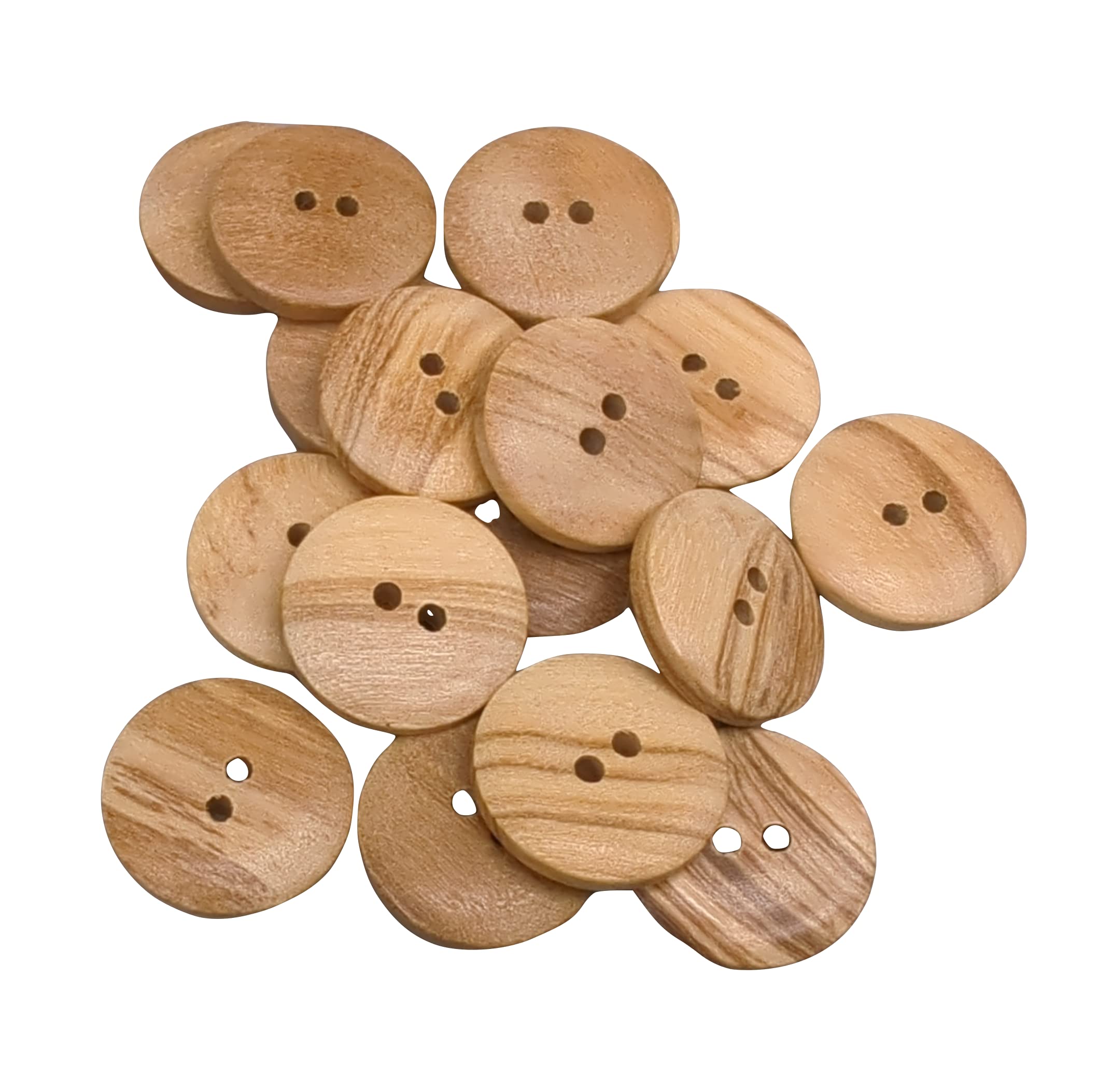 Boutons En Bois D'Olivier 10 Mm - Lot De 50 Pièces Avec 2 Trous, Fabriqués En Espagne