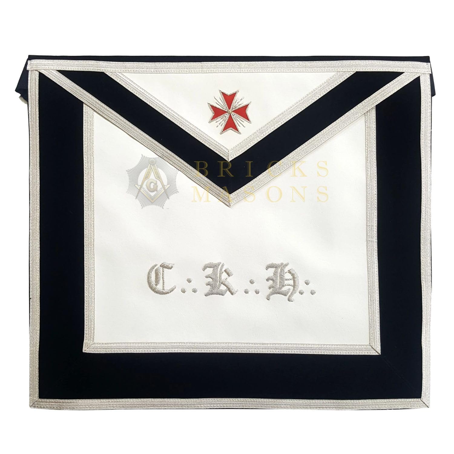 BRICKS MASONS 30th Degree Scottish Rite Apron - White & Black