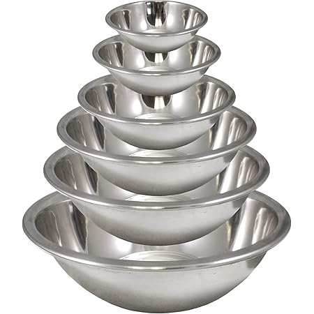 HOMEARRAY Stainless Steel Mixing Bowls Set (Set of 6) - Polished Mirror kitchen bowls, Nesting Bowls for Space Saving Storage, Ideal For Cooking, Baking & Serving, Food Prep & Salad Prep.