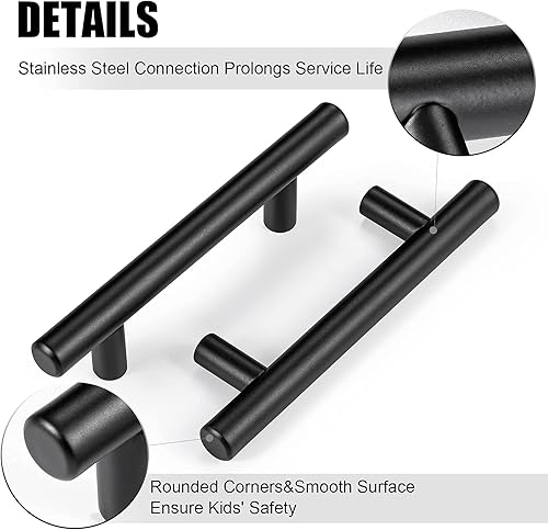 Miniatura 6 de CZC HOME Paquete de 10 tiradores de gabinete de 5 pulgadas, manijas de cajón de acero inoxidable, tiradores de cajón centrales de 3 pulgadas para