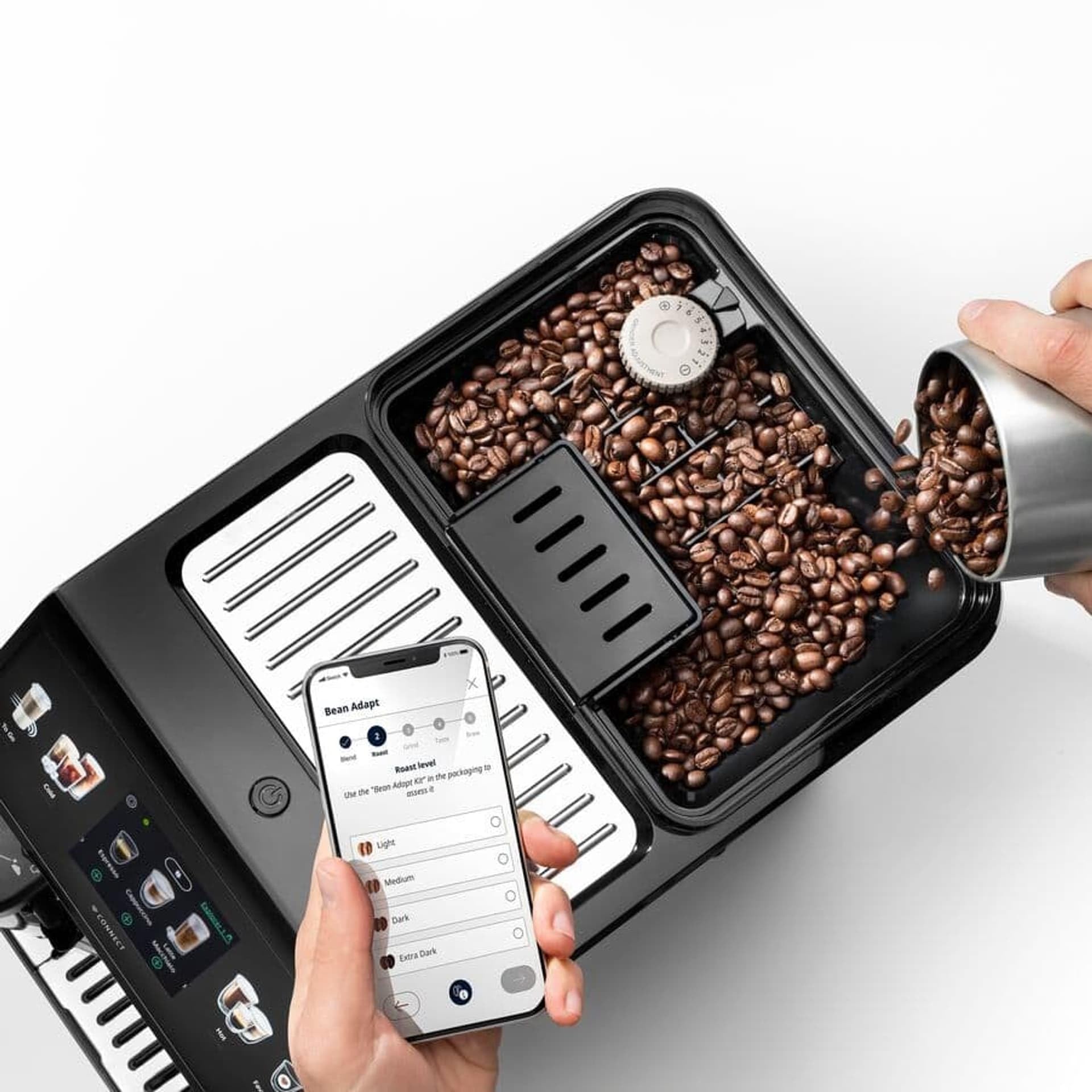 De'Longhi Eletta Explore Cold Brew ECAM450.65.S, Machine à Café Barista avec LatteCrema Chaud/Froid, Machine à Espresso, Machine Automatique à Grains de Café, Extraction Froide, Écran Tactile, Argent