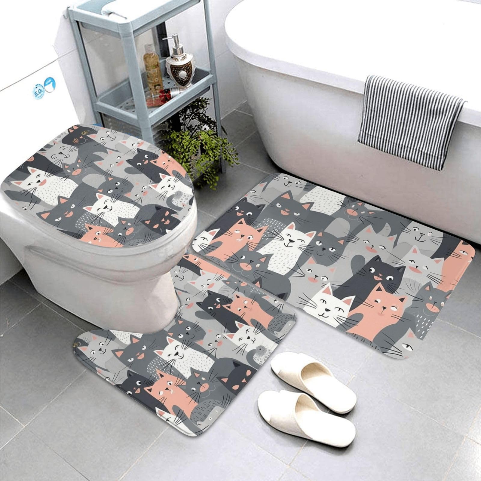 Tapis de bain super absorbant pour éviter les glissades lot de 3