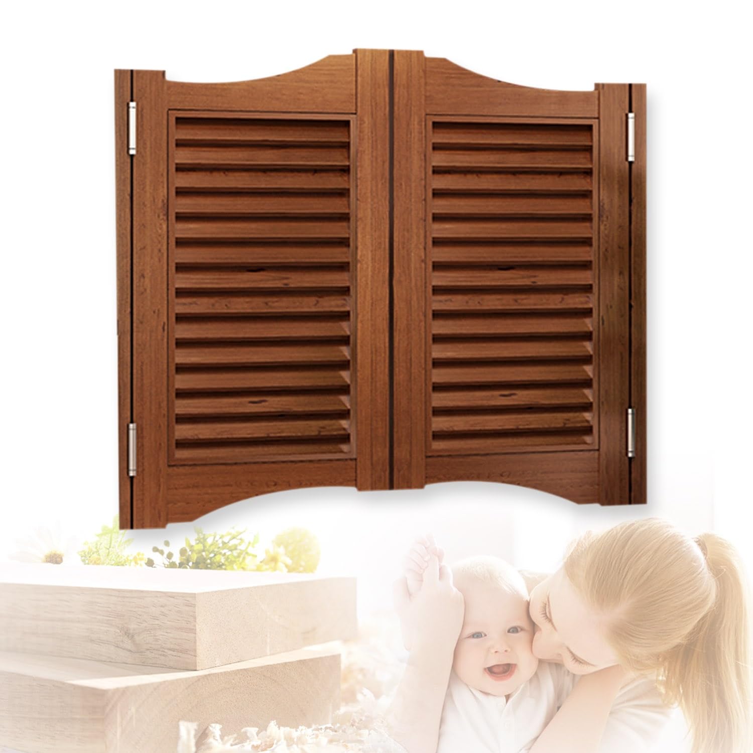 Porte a battente per salone, in legno, con cerniere a chiusura automatica, per cucina, negozio, ingresso, pub