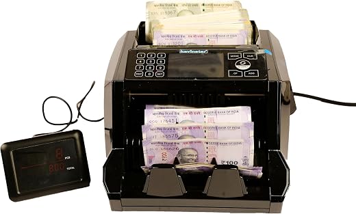 Kavinstar Best Mix Money Counting Machine with UV, MG, IR, MT, Colour, and 3D Counterfeit Bill Detection Plus External Dis...