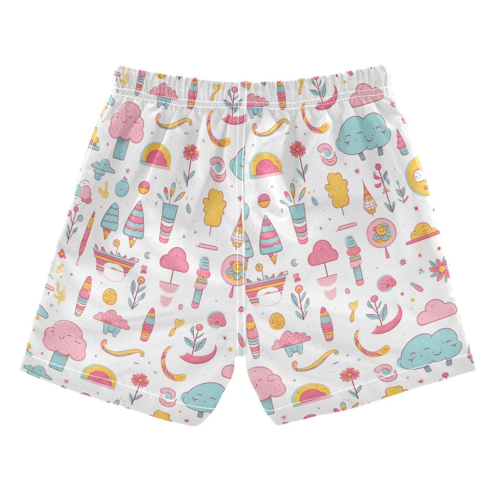 Ice Cream Pnk Boys Swim Trunks Toddler Shorts Swimwear Boardshorts