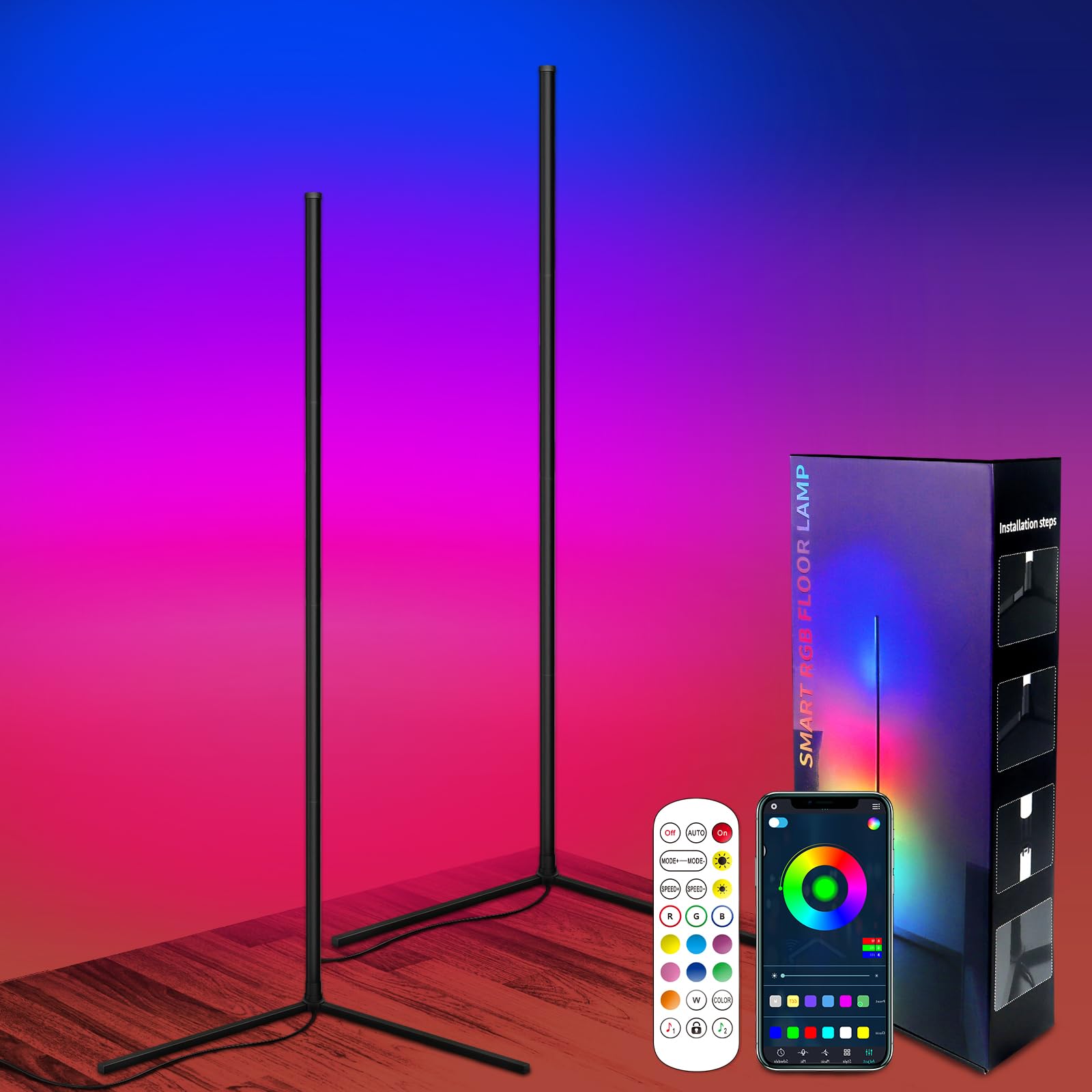 2-Pack Corner Floor Lamp,64