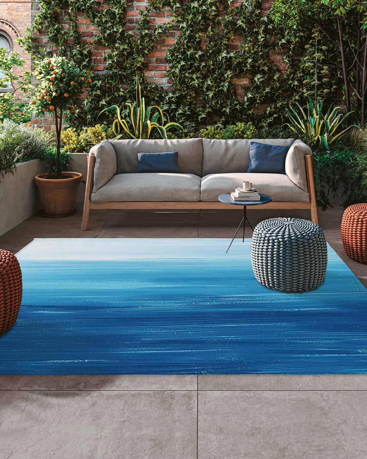 Amazon.com: Brilaentre 4' x 6' Outdoor Rug, Sky Blue Coastal