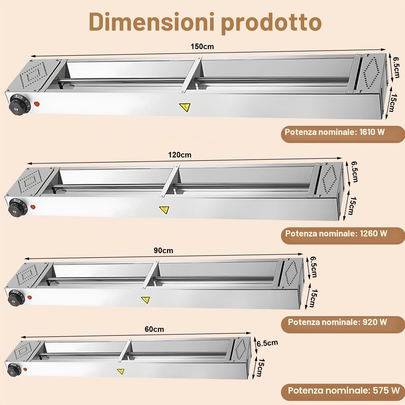 Lampada Riscaldante per Alimenti Temperatura Regolabile(1pc,60cm) | Sospeso Lampade Scaldavivande Cucina, Lampade Riscaldanti per Cucina, Ristoranti, Hotel a Buffet Acciaio Inossidabile