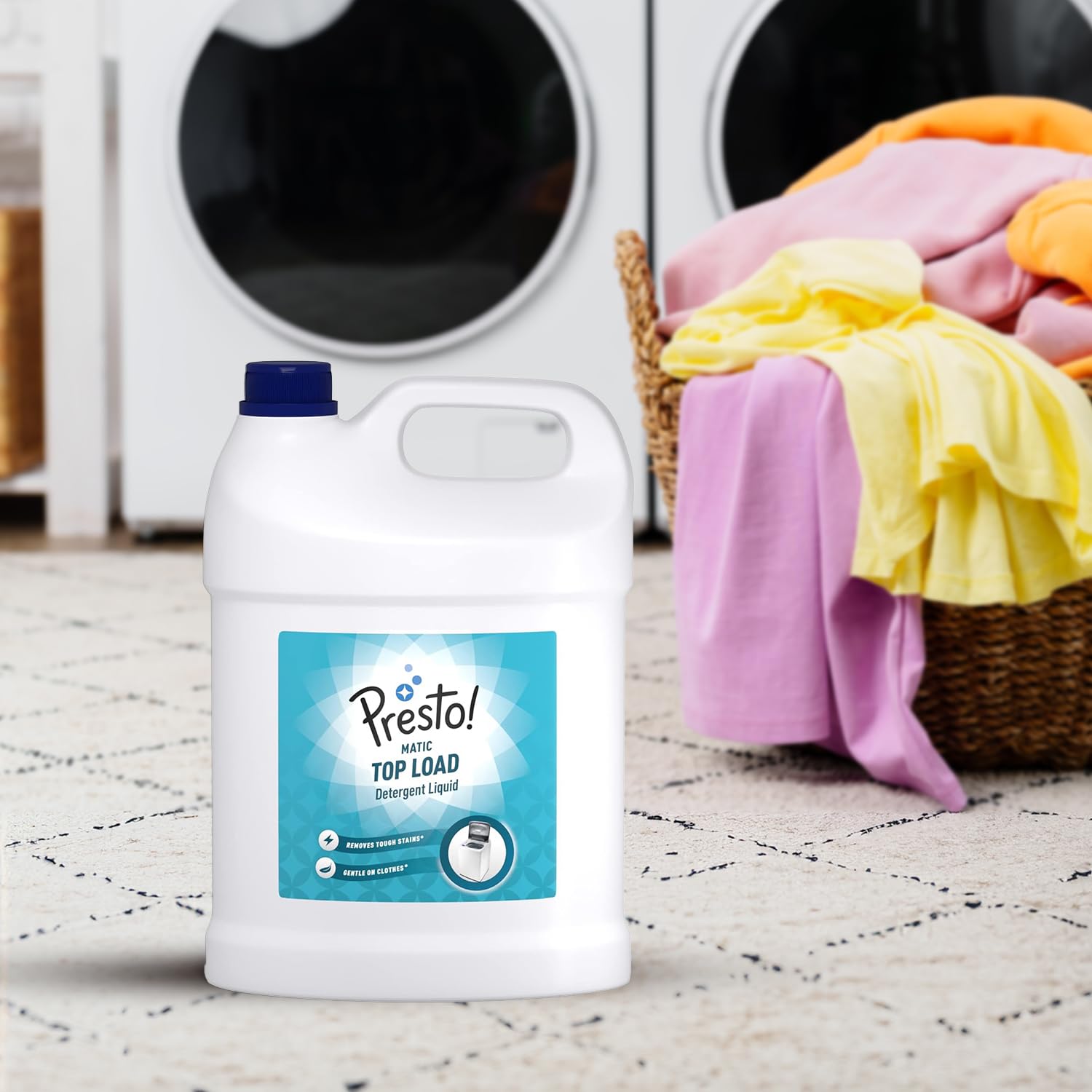 Amazon Brand - Presto! Matic Top Load Liquid Detergent | 5 Litre | Removes Tough Stains | Gentle on Clothes | Protects Fabric Color | Bleach-Free & Phosphate-Free 3