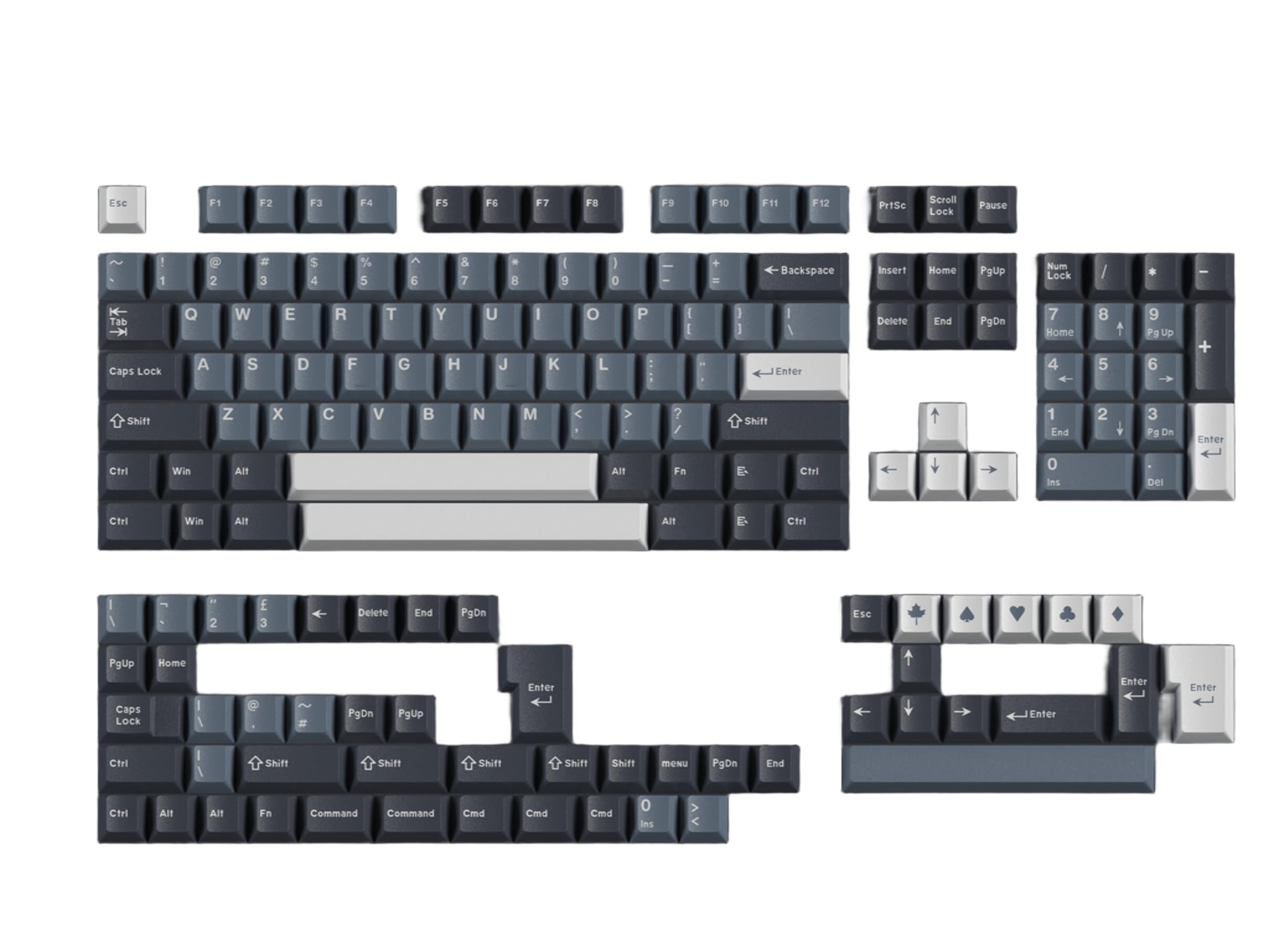 Apollo PBT Keycaps,Cherry Profile, Double Shot Keycaps Set, Custom Key caps for MX Switches Mechanical Keyboard