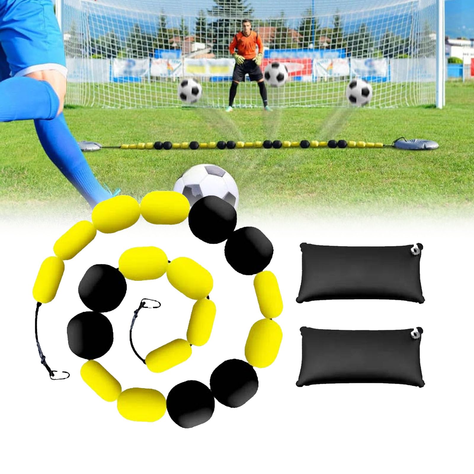 Deflector De Línea Única, Equipo De Entrenamiento para Porteros De Fútbol, ​​2,75 M, Múltiples Ángulos De Refracción Diferentes, con 2 Bolsas De Agua, para Entrenamiento De Reflejos Y Agilidad
