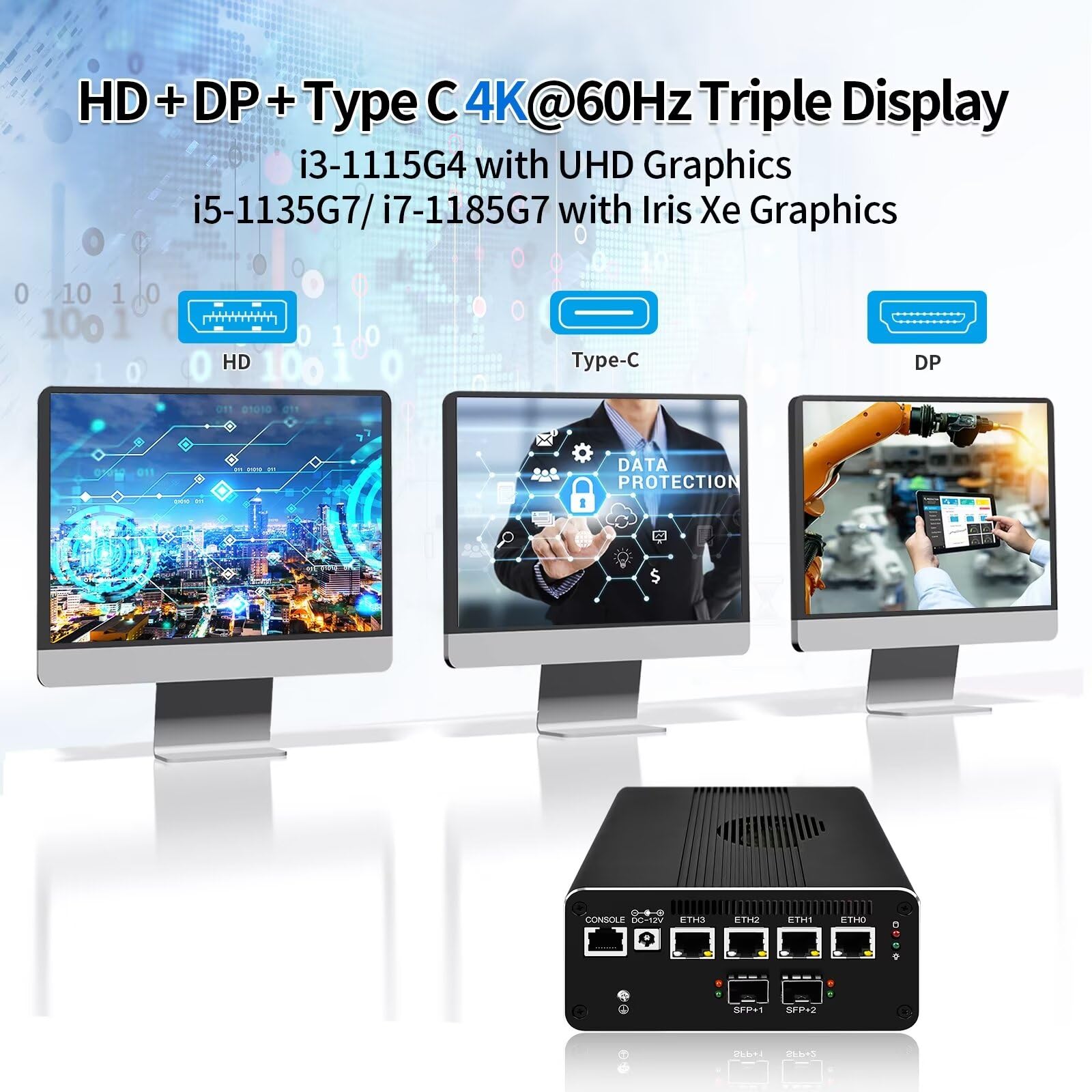 Amazon.co.jp: AIOPCWA ミニPC, 2 x 10GbE SFP+ LAN Micro Firewall