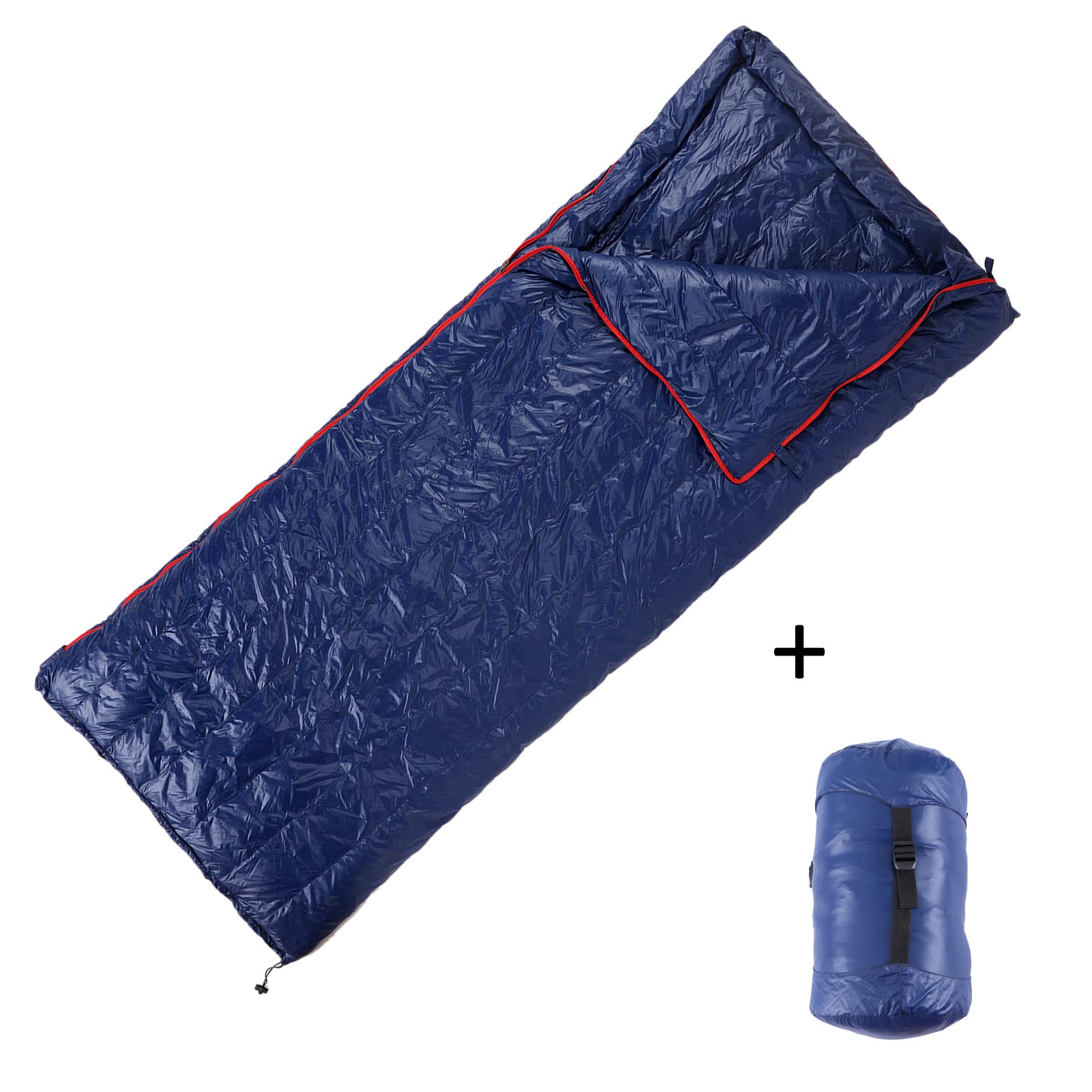 Saco de dormir ultraligero de plumón de ganso 90 con almacenamiento para senderismo, camping, mochileros, montañismo, ligero, cálido, clima frío