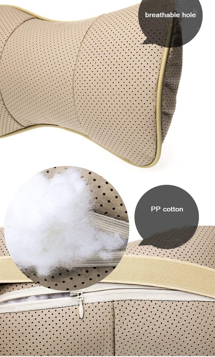 Oreiller de cou de voiture 2 pcs siège de voiture cas-tête cou de repos coussin coussin oreiller en cuir coussin de repos coussin de repos éternité accessoires de voiture Oreiller Siège Voiture