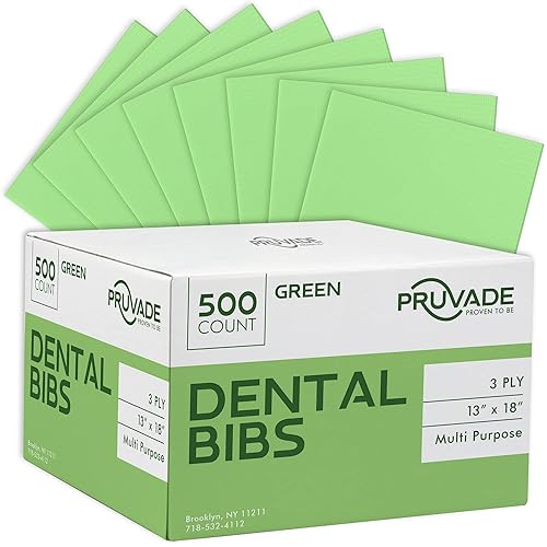 Miniatura 14 de Baberos dentales – Paquete de 500 baberos desechables para adultos para dentista, comer, tatuar – 13 x 18 pulgadas – Hojas médicas impermeables de 3