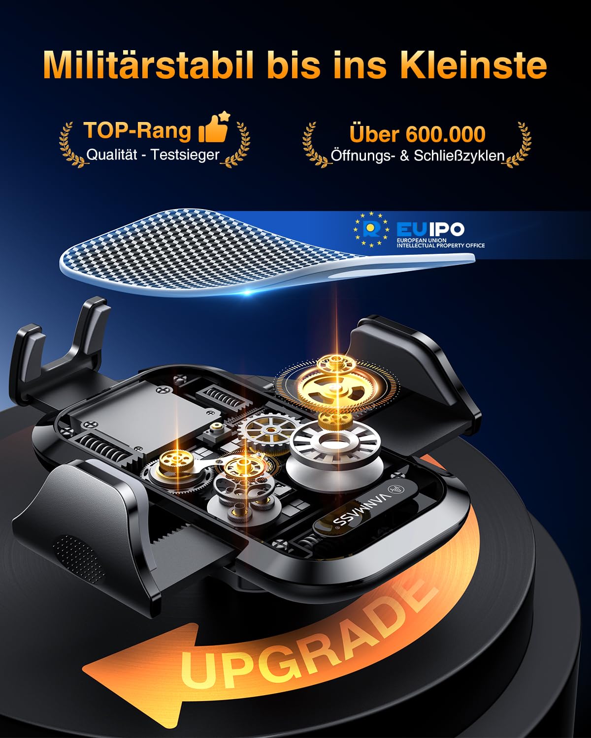 VANMASS 2026 Militärische Handyhalterung Auto Bombenfest Lüftungshaken Handy Halterung Auto Lüftung 100% Sicherer Griff Handyhalter 360°Drehbar Autohalterung Handy Auto für iPhone Samsung Smartphone