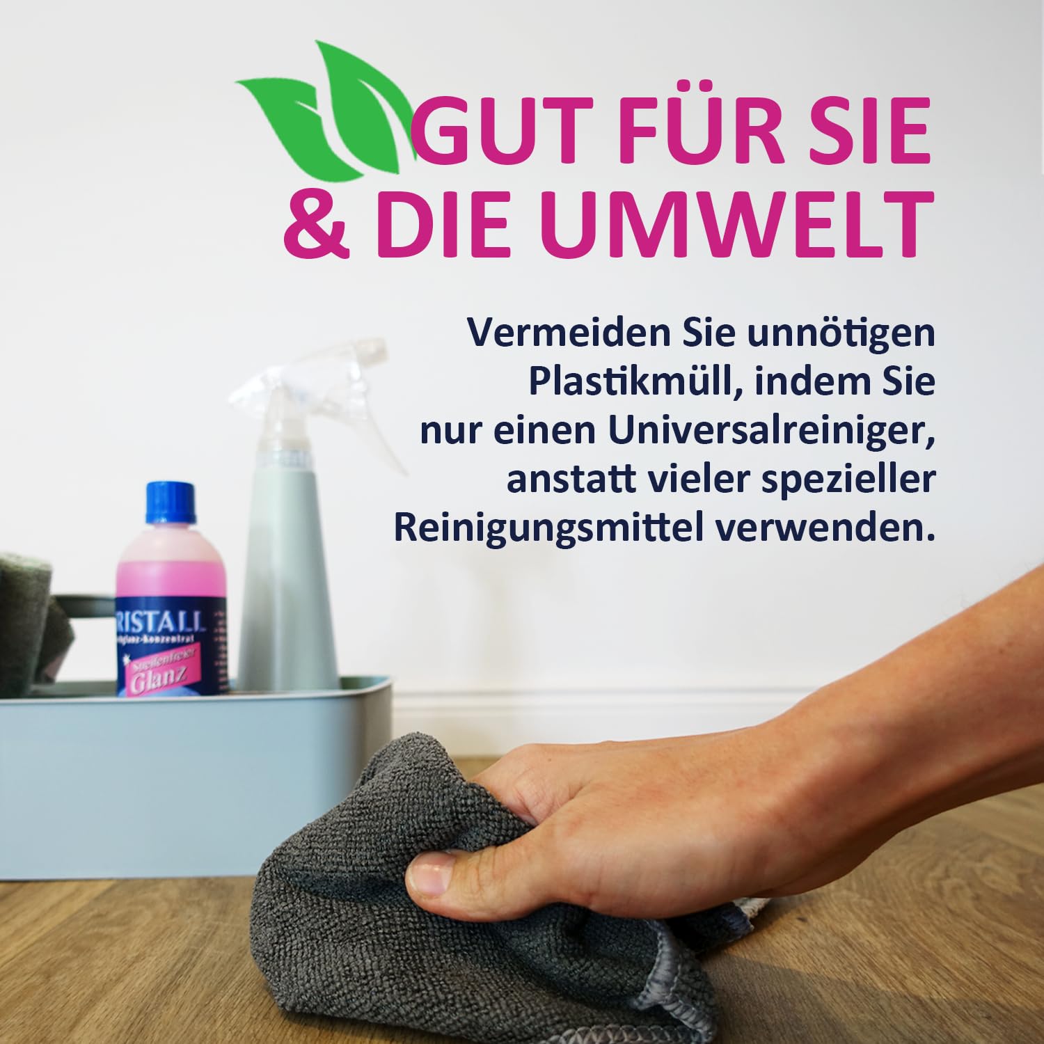 Kristall Hochglanz-Konzentrat - effektives Mittel zur nachhaltigen Reingung von Fenstern, Autoscheiben, Spiegelglas, Fliesen, Marmor und Lack , 15er Pack (15 x 250ml)