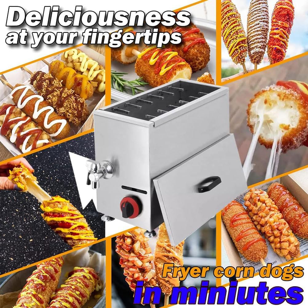 Machine à fromage commerciale pour hot-dog, friteuse de 21 L pour restaurant et cuisine à domicile – Thermostat précis, équipement de friture de saucisses pour hot-dogs, bâtonnets de fromage –