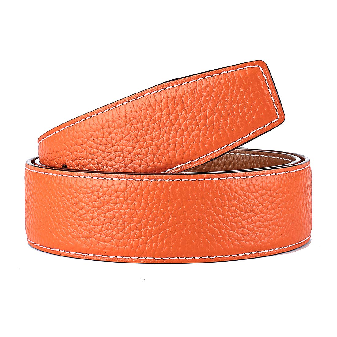 Vatee's Reversible Genuine Leather Belts For Men/Women Replacement Belt Strap Without Buckle 1.5"(38mm) Wide 45"(115cm) Long Earth Yellow & Orange
