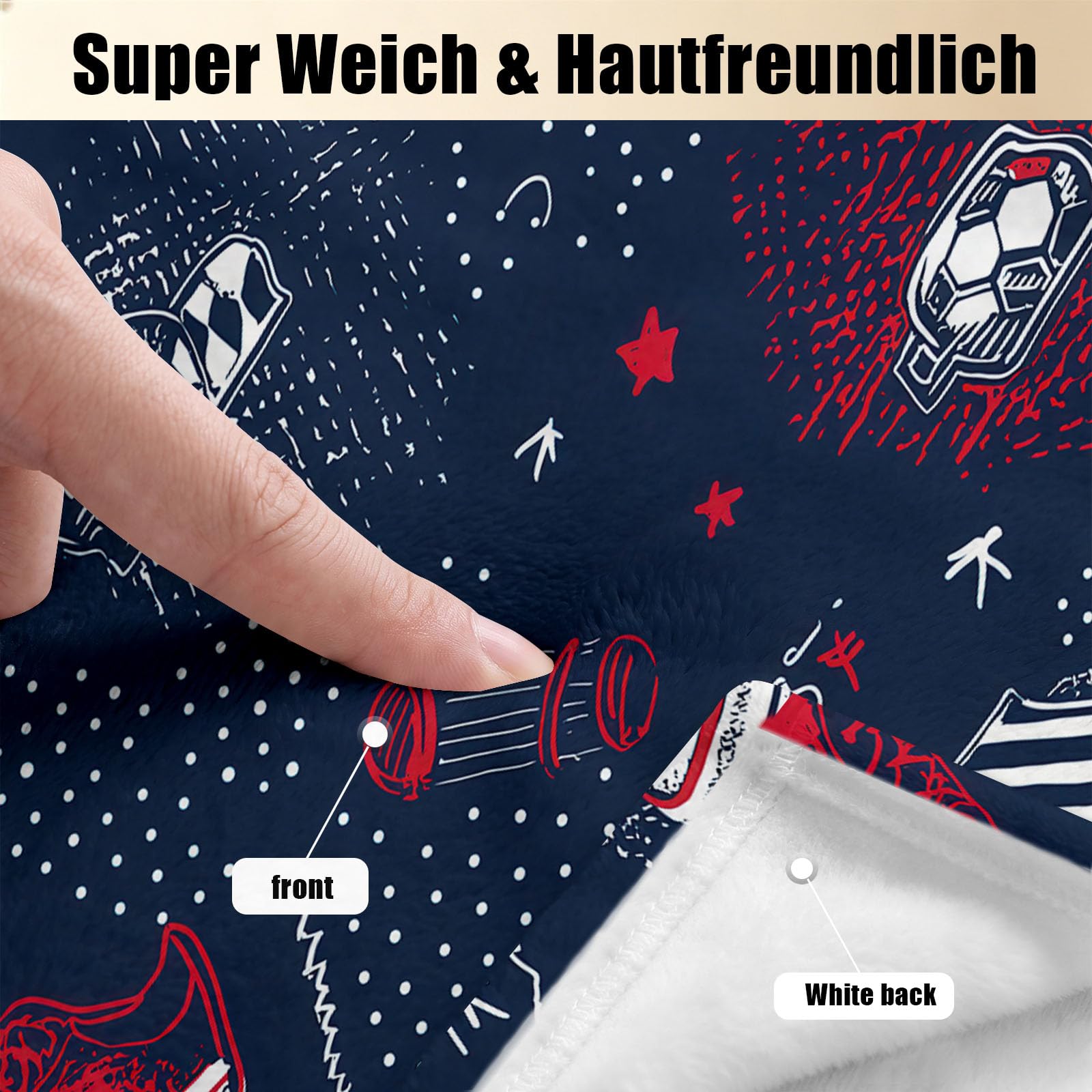 Flanelldecke Sportlich Cartoon 70 x 100 cm Warm Flanell Kuscheldecke