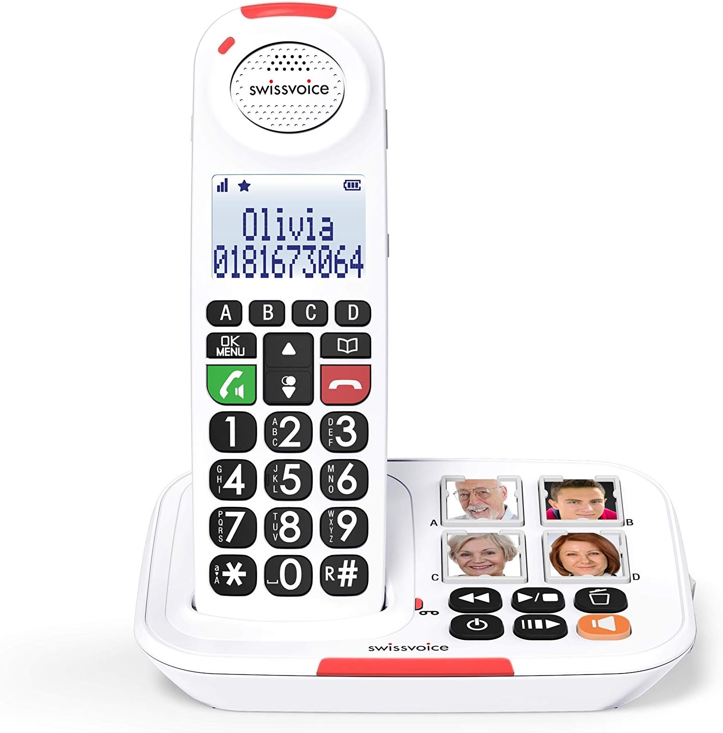 Swissvoice Xtra 2155 Big Button Phone for Elderly with Answering