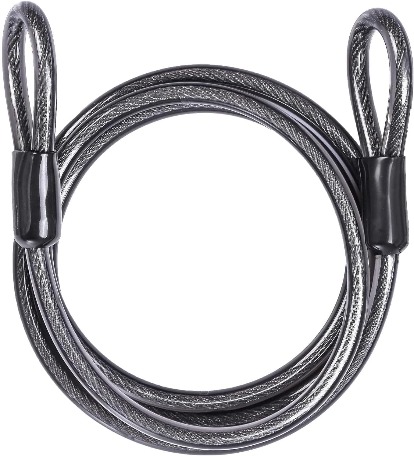DELSWIN Heavy Duty Security Cable with Loops - 30FT Long Bike Lock Cable, 3/8 Inch (10mm) Thick Cut-Resistant Braided Steel Cables, Vinyl Coated for Bicycle, Boat, Kayak, Generator, Outdoor Patio Set