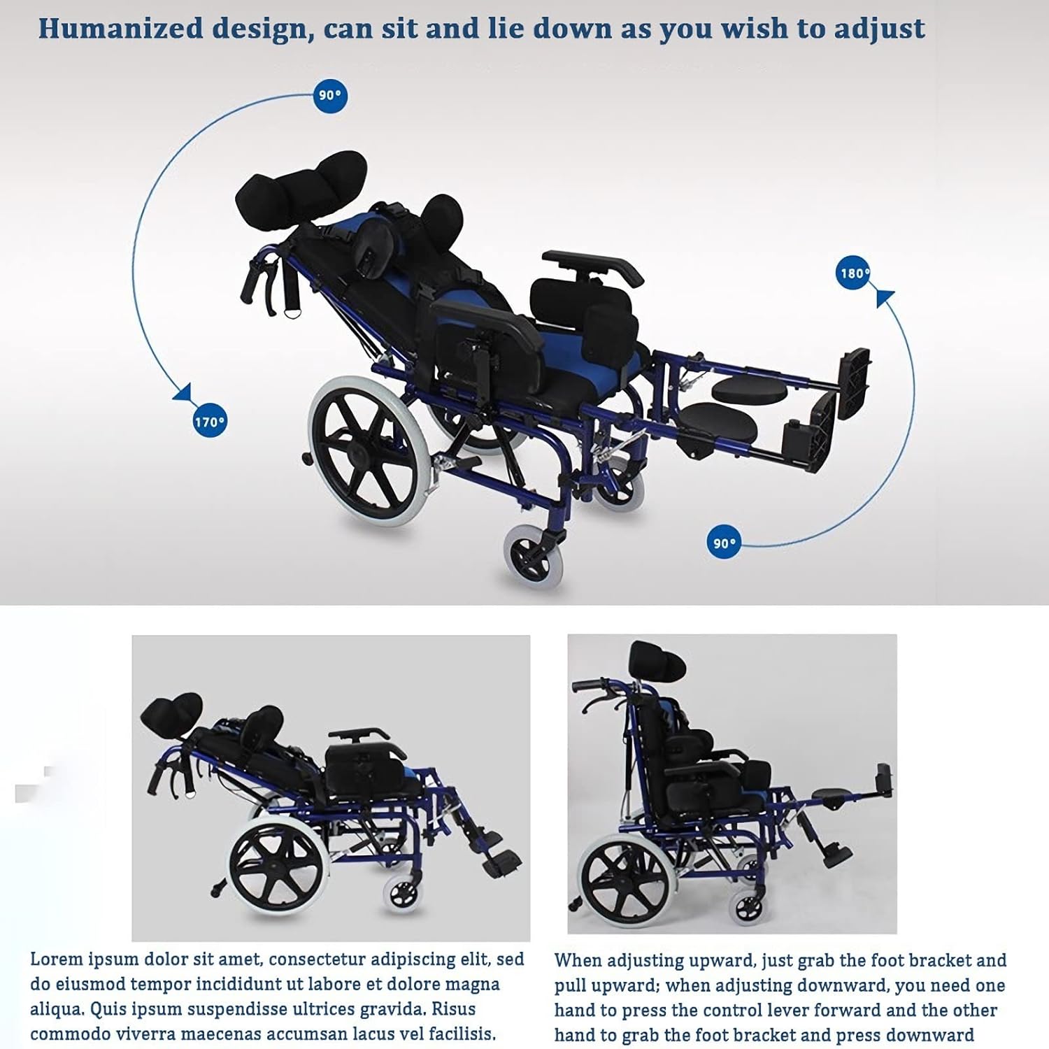 GASLIKE Foldable Wheelchair for Cerebral Palsy Children's And Elderly