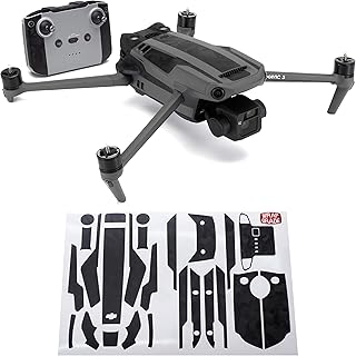 WRAPGRADE Partial Skin Stickers for DJI Mavic 3 / Mavic 3 Classic Accent Color (Black Bumpy CAMO)