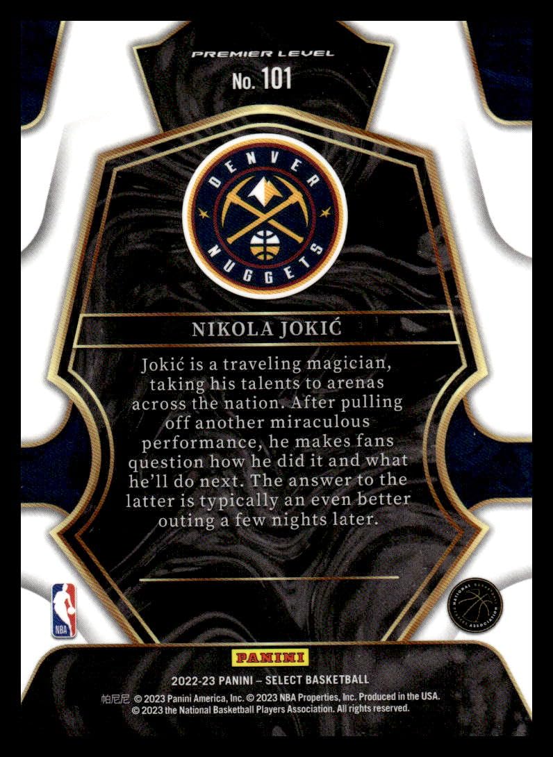Amazon.com: 2022-23 Panini Select Blue #101 Nikola Jokic Premier