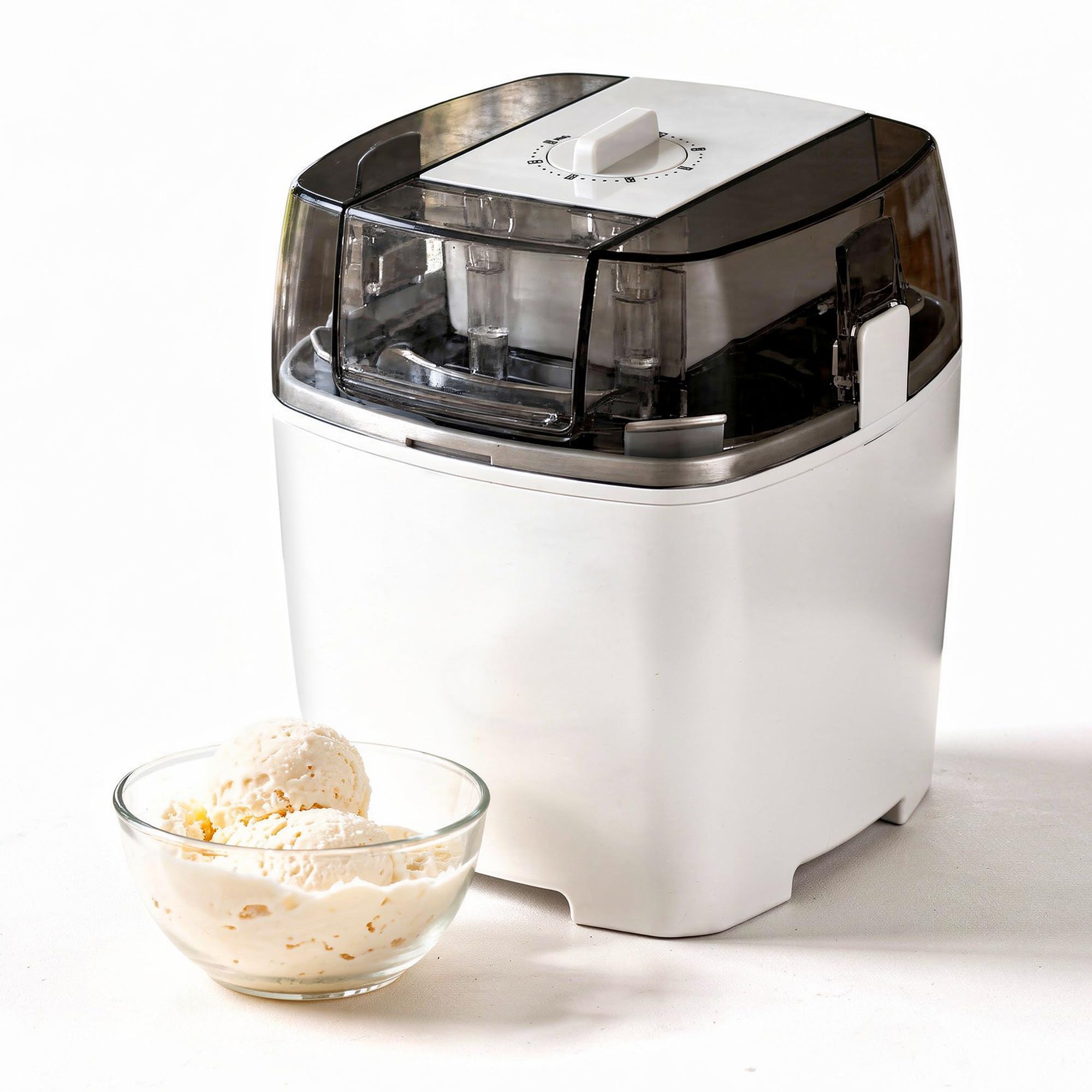HOMEBASIC 1.5L Digital Ice Cream Maker Machine with Timer, Automatic Frozen Yogurt Sorbet Maker, Pre-Freeze Bowl, Compact Homemade Healthy Dessert Maker for Sorbet, Slush & Frozen Yoghurt (White)-image-28