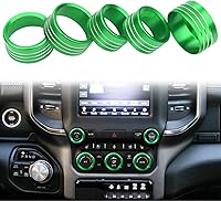 Vista 10 de Bolaxin Accesorios para Dodge Ram 2019 2020 2021 Cubierta de perilla de control interior AC/volumen/modo/AUTO/interruptor de navegación decoración