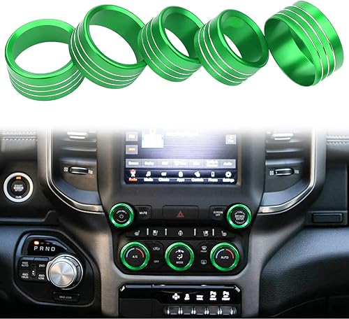 Miniatura 10 de Bolaxin Accesorios para Dodge Ram 2019 2020 2021 Cubierta de perilla de control interior AC/volumen/modo/AUTO/interruptor de navegación decoración