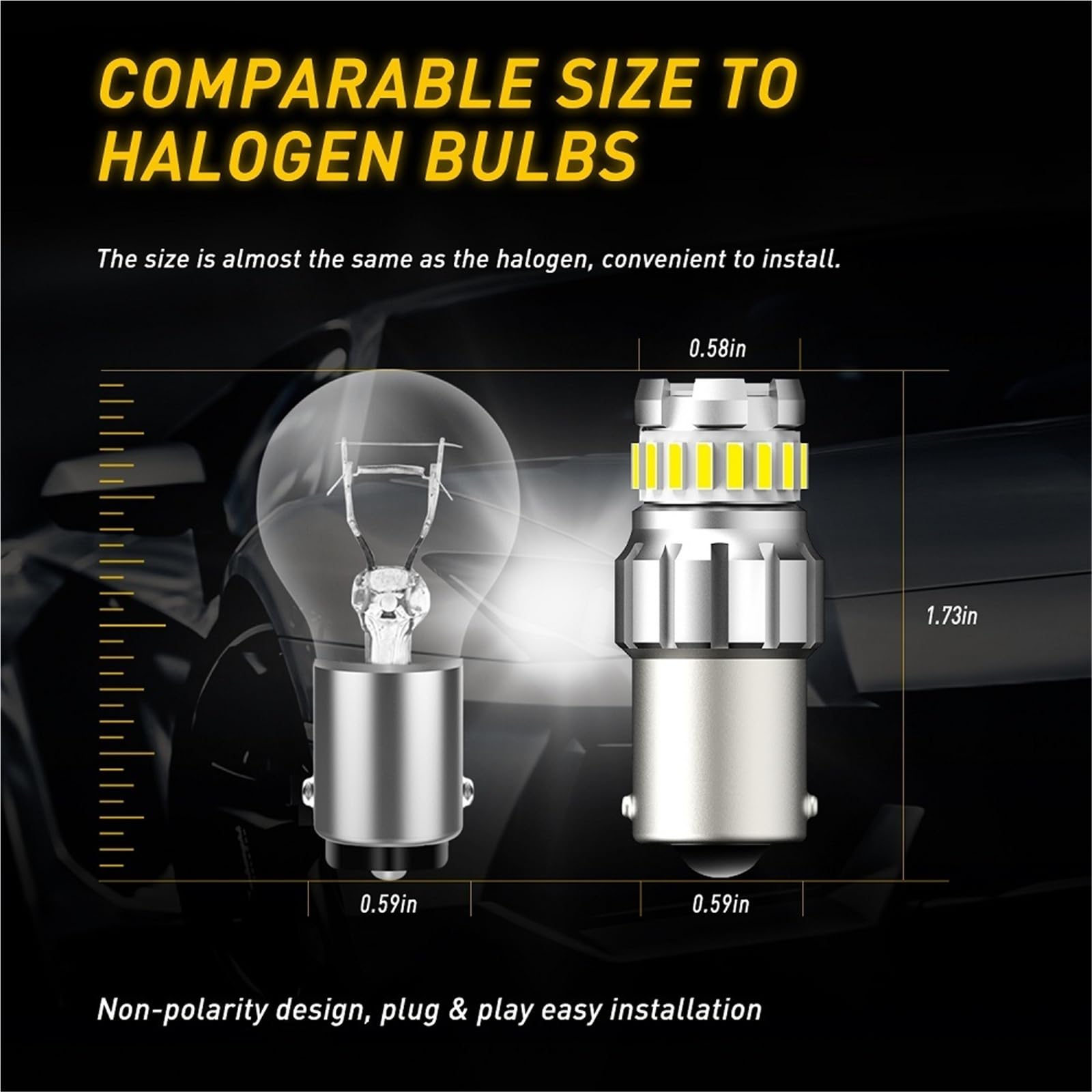 2 uds Canbus 1156 BA15S LED P21W 1157 BAY15D P21/5W W21/5W T20 7443 7440 3156 3157 luces LED traseras de estacionamiento marcha atrás(BAY15D 1157 P21 5W)