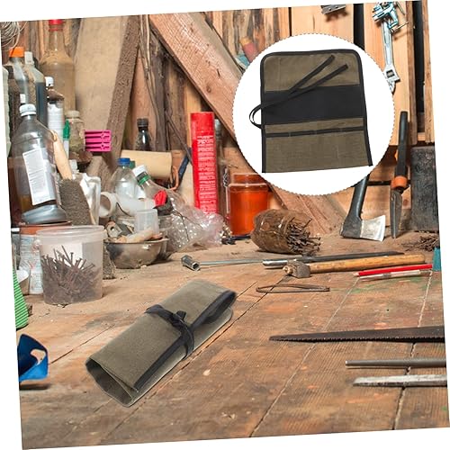 Miniatura 5 de DOITOOL Bolsa de rollo para electricistas artesanales, bolsa para tallar, organizador de electricista, bolsillos de herramientas, Hvac, mecánico,