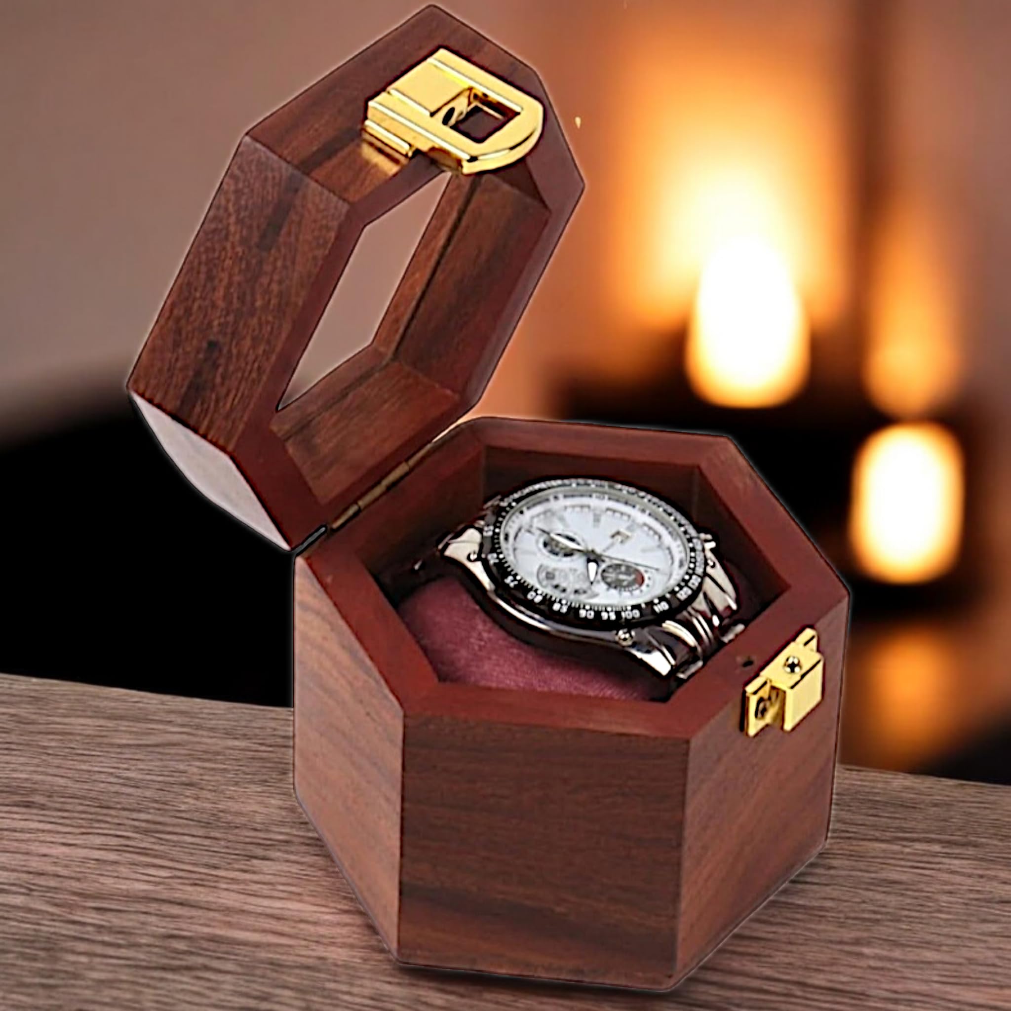 Union Artition Arts Wooden Watch Box, Honeycomb Watch Case, Watch Box for Men, Watch Storage Box, Jewelry Case, Gift for Men & Women (1 Slot) (B0DBWF46CB) Amazon Price History, Amazon Price Tracker