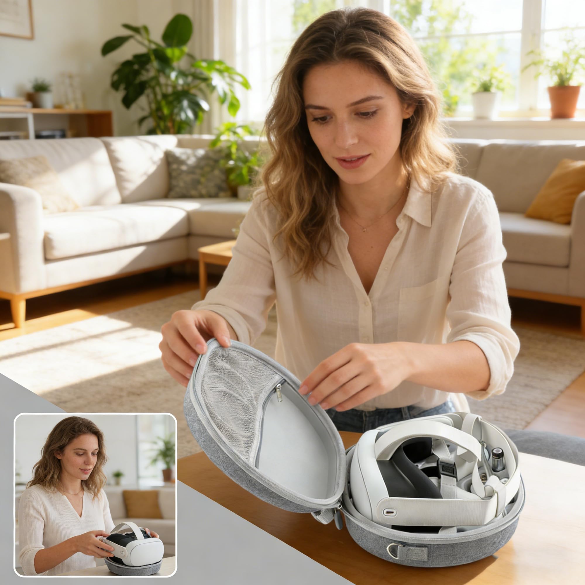 Étui Rigide pour Meta 3, Etui de Protection Portable Housse de Voyage pour Casque Accessoires Contre Les Chocs Accidentels, Casque de Jeu VR Elite Version