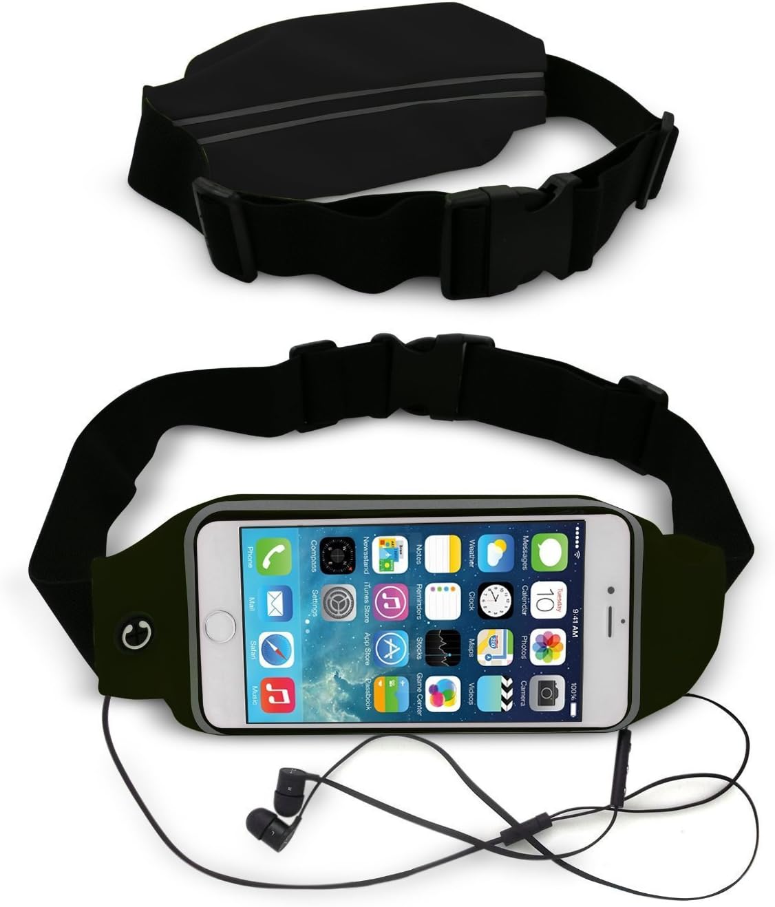 Waist Belt Bag,Running Belt Phone case Series Protective Cases and Sport Exercise Gym belt Waist Packs Bag and Fitness Expandable Weather Resistant (Black)