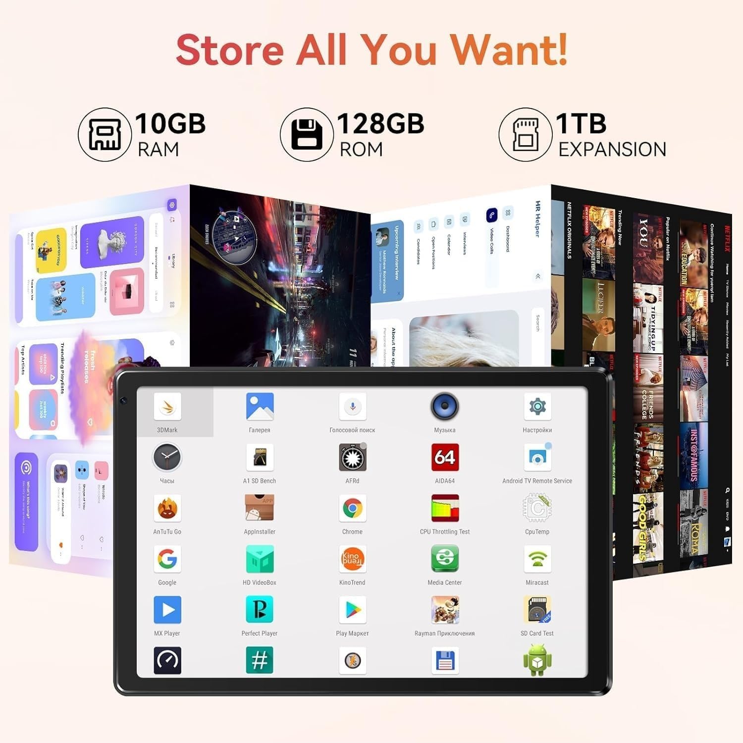 Amazon.com : Android Tablet with 10.1 inch 1280 * 800 IPS HD