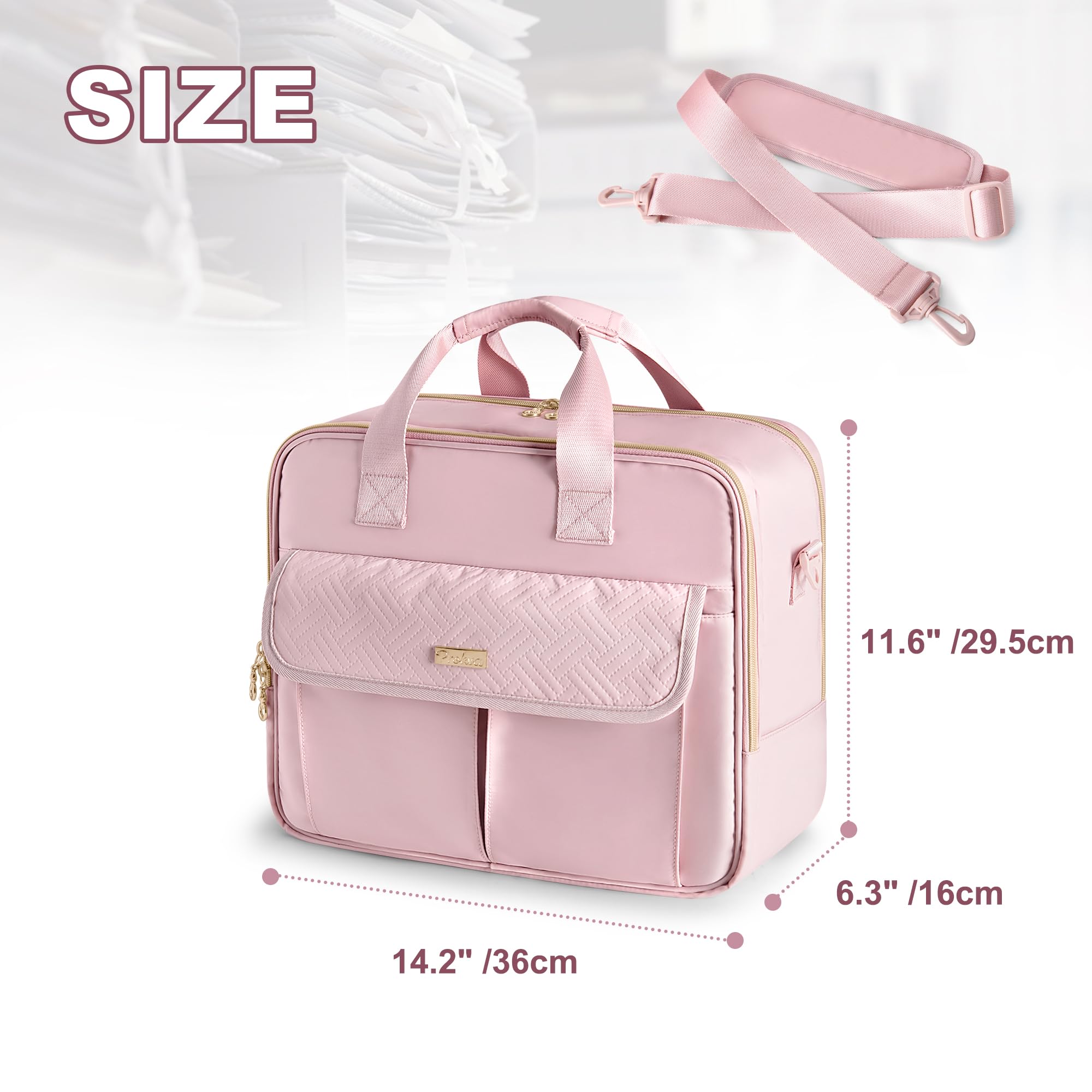 Borsa per Insegnanti con Organizer a Fisarmonica, Valigetta per Laptop da Donna, Ideale per Insegnanti, Tutor, Infermiere, Donne d'affari e Professionisti