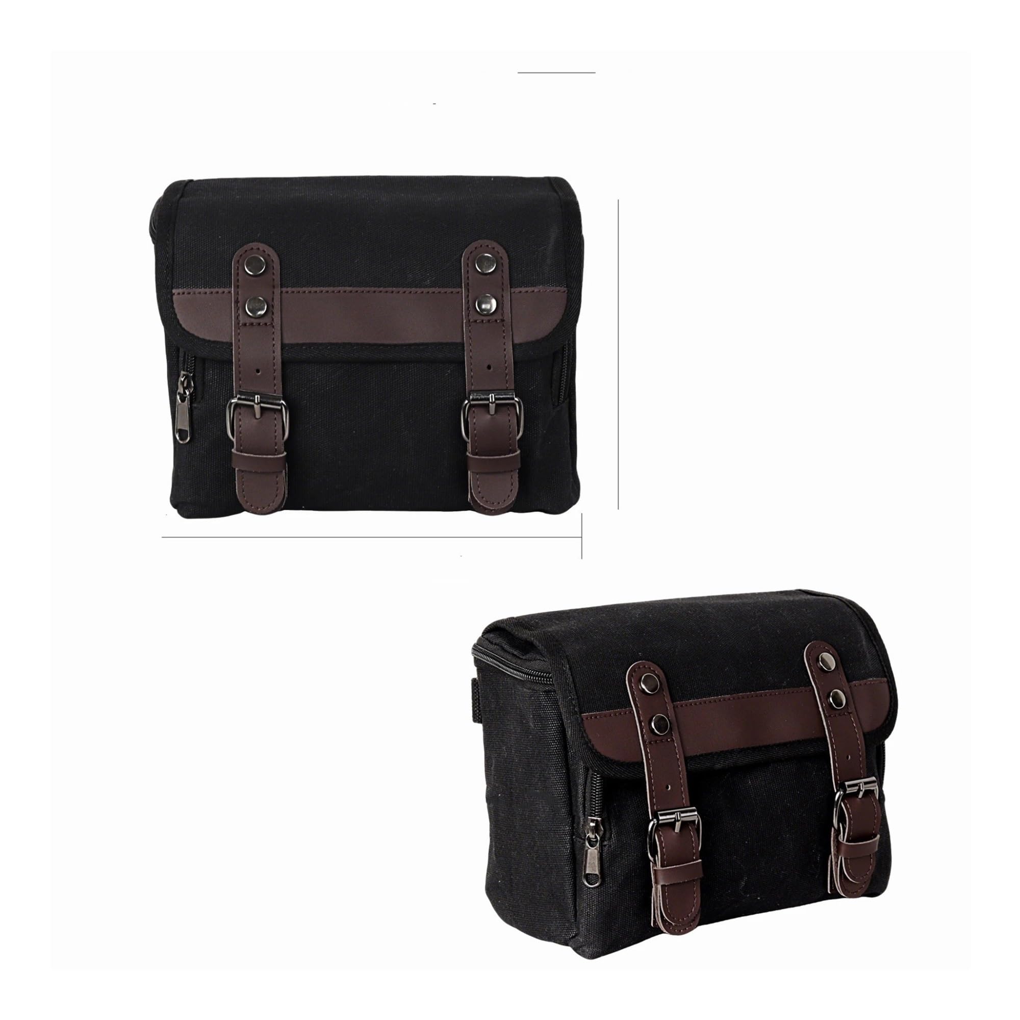 Borsa Laterale Per Moto Strumento Impermeabile Retrò Borse Viaggio Per Bagagli Grande Capacità Sella Per Borsa Posteriore Moto(Plus Size Black)