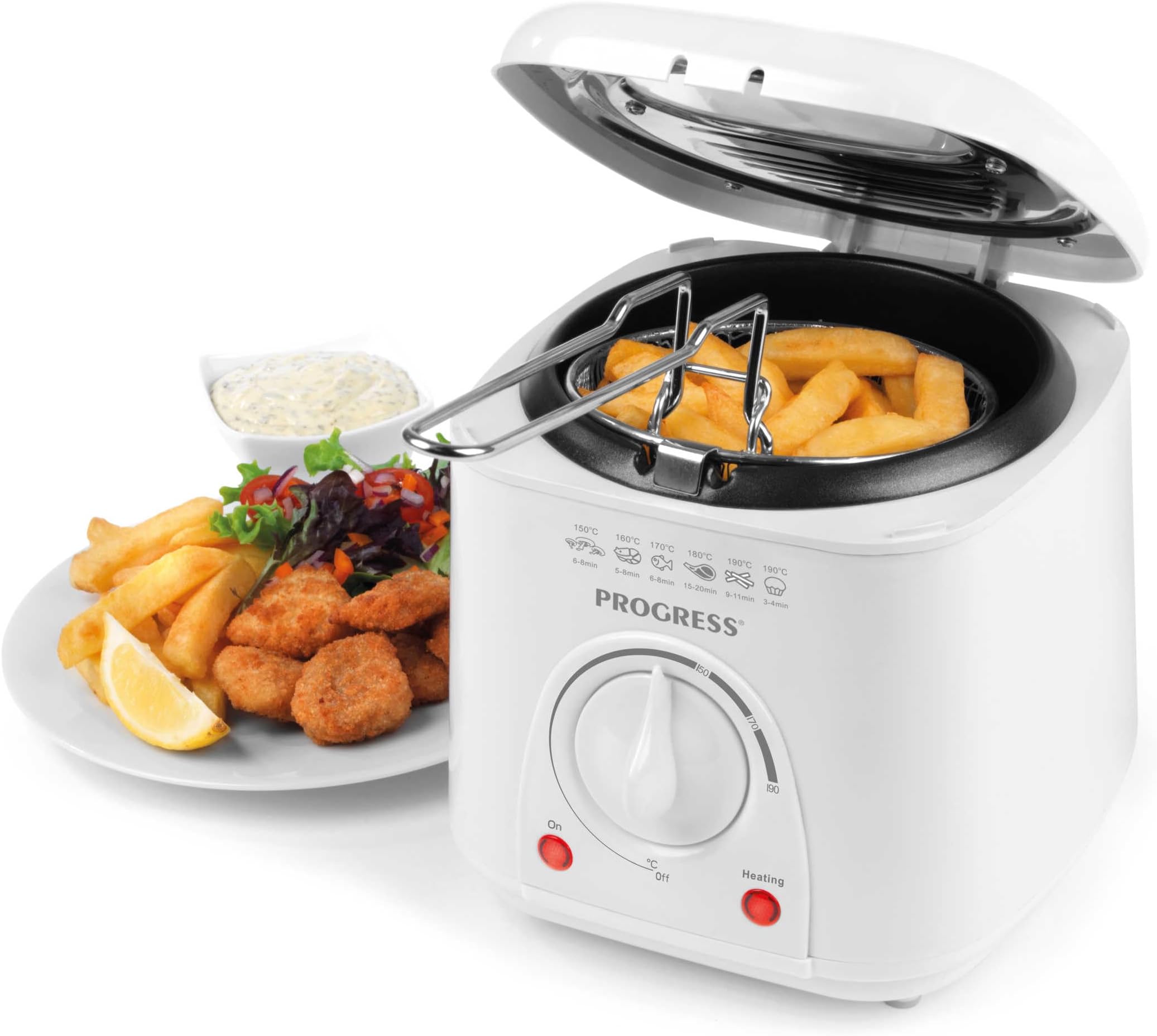 Progress Compact Deep Fat Fryer, 1 L, 950 W, Variable Temperature To 190°C