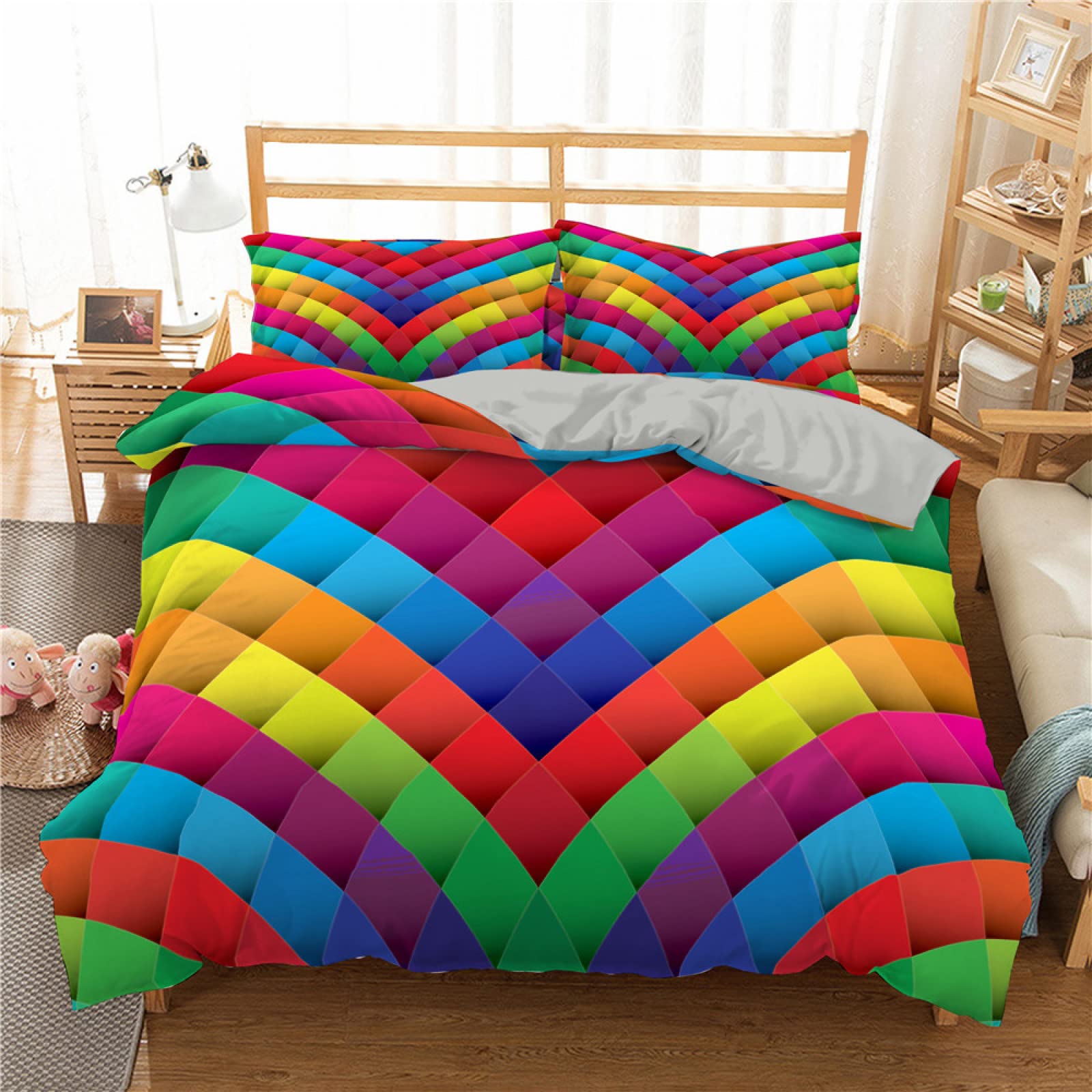 Housse de couette ado 140x200 microfibre avec taies d'oreiller 65x65 lit enfant