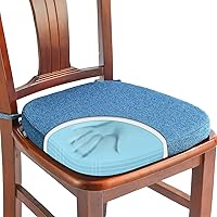 SINOSSO U-Shape Memory Foam Chair Cushion 16x16" - Breathable Anti-Slip Seat Pad for Dining Kitchen Chairs, Blue 1-Pack