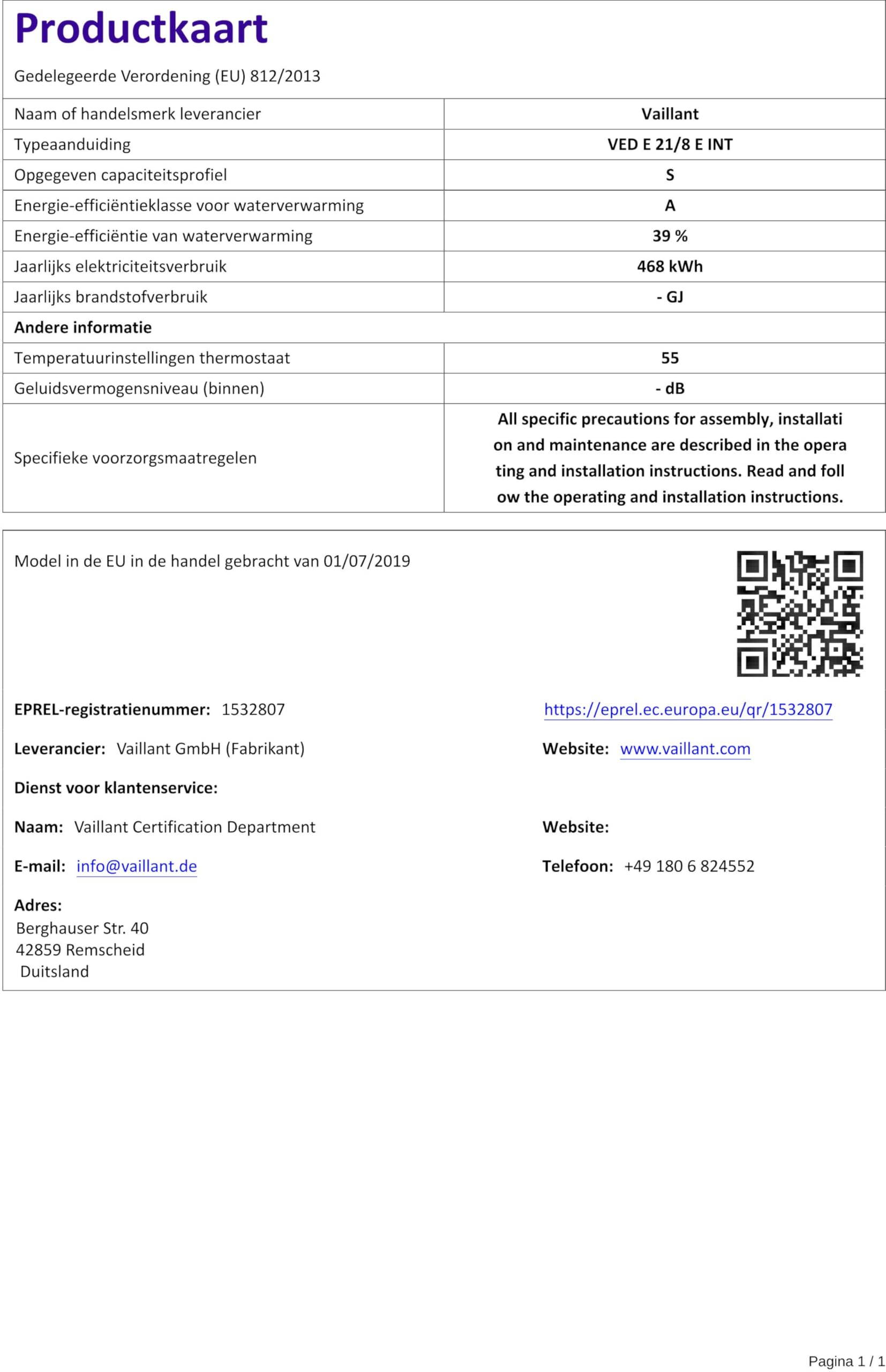 Vaillant Elektroniczny przepływowy podgrzewacz wody, VED exclusive 21/8, odporny na ściskanie, 21 kW, 400 V, dokładna temperatura wylotu, bezstopniowa regulacja, wyświetlacz graficzny, 0010023747