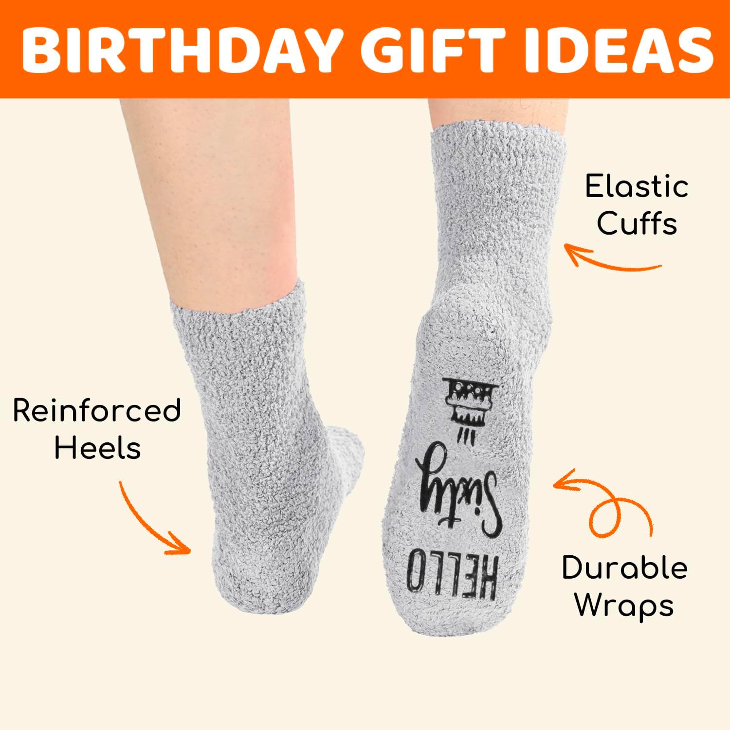 HAPPYPOP Unique Birthday Gifts for Him - Fuzzy 40 50 60 Year Old Socks for Man - Image 5